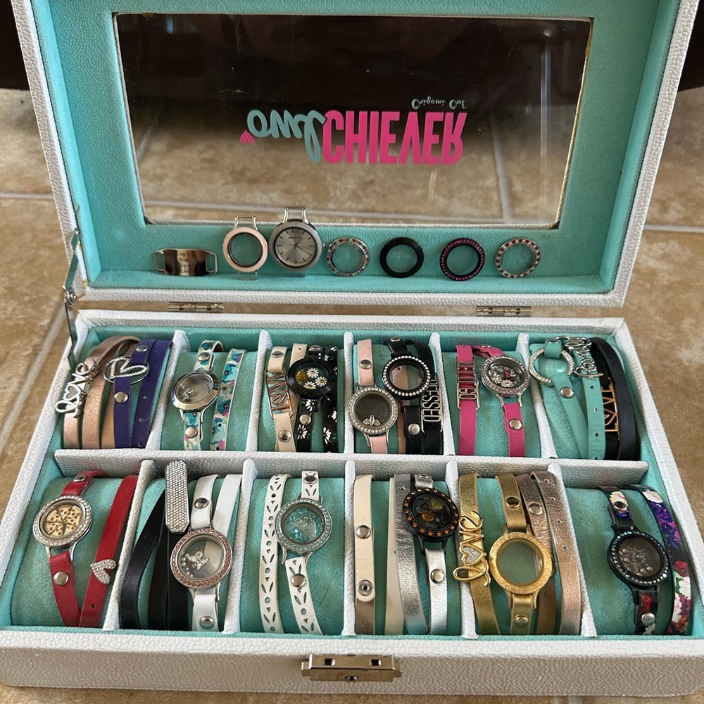 Lot of origami Owl bracelets. Watch piece included. All interchangeable.